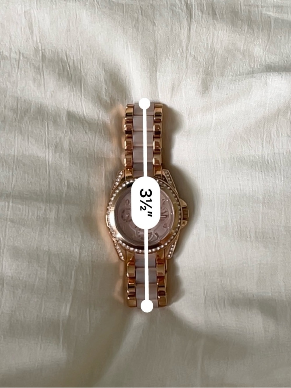 Michael Kors Rose Gold and Cream Ceramic Crystal Watch - not currently operating - Picture 9 of 14